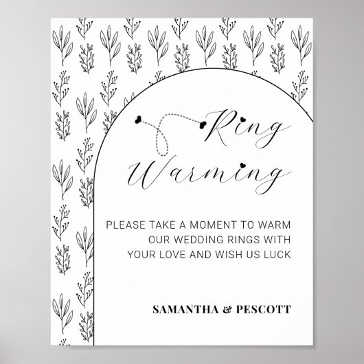 Moderne Simplistic Rings Warming Wedding Sign Poster (Voorkant)