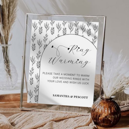 Moderne Simplistic Rings Warming Wedding Sign Poster