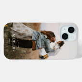 Moderne simplistische familienaam Volledige foto Case-Mate iPhone Case (Achterkant (horizontaal))