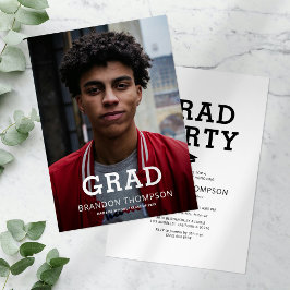Moderne Simplistische Foto Graduation Party Kaart