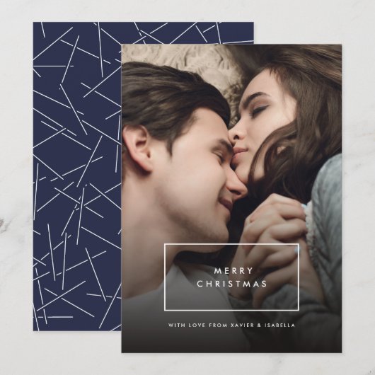 Moderne Simplistische Foto Kerst Kaart (Voorkant / Achterkant)