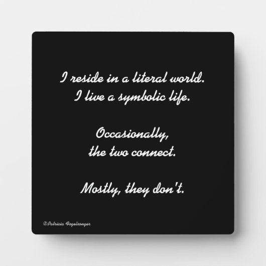 Moderne simplistische letterlijke symbolische fotoplaat (Voorkant)