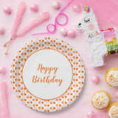 Moderne Sinaasappel en Witte Verjaardag Papieren Bordje (Feest)