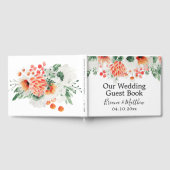 Moderne Sinaasappel groen wilde bloemen Gastenboek (Volledig)