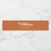 Moderne Sinaasappel met retro en rimpelfles Waterfles Etiket (Enkel label)