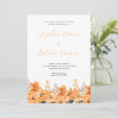 Moderne Sinaasappel Wilde Bloemen Tuin Witte Bruil Kaart (Staand voorkant)