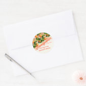 Moderne Sinaasappelorange Ronde Sticker (Envelop)