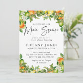 Moderne Sinaasappels Citroen Citrus Vrijgezellenfe Kaart (Staand voorkant)