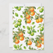 Moderne Sinaasappels Citroen Citrus Vrijgezellenfe Kaart (Achterkant)