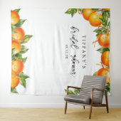 Moderne Sinaasappels Citrus Bruidsmeisje Bruiloft Wandkleed (In Situ (horizontaal))