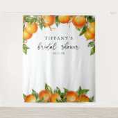 Moderne Sinaasappels Citrus Bruidsmeisje Bruiloft Wandkleed (Voorkant)