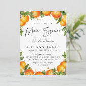 Moderne Sinaasappels Citrus Vrijgezellenfeest Kaart (Staand voorkant)