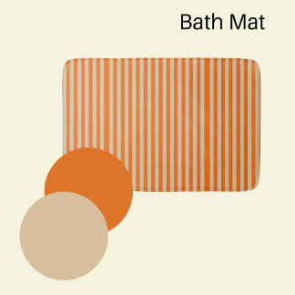 Moderne sinaasappels en beige strippen badmat