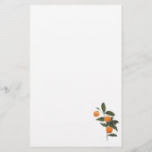 Moderne Sinaasappels en bladeren die aanpasbaar zi Briefpapier (Achterkant)