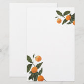 Moderne Sinaasappels en bladeren die aanpasbaar zi Briefpapier (Voorkant / Achterkant)