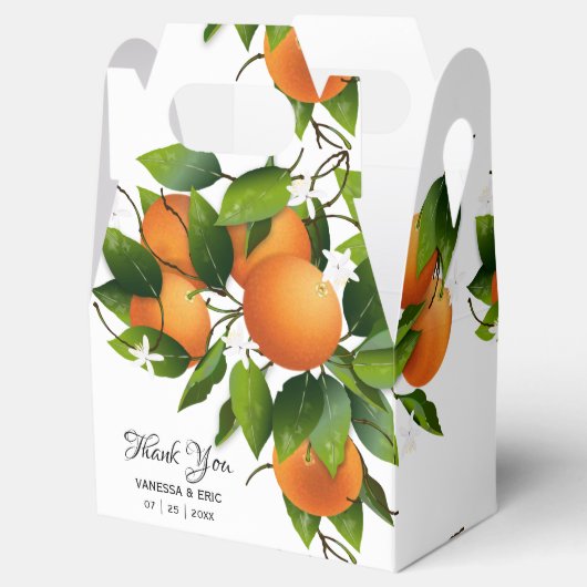 Moderne Sinaasappels fruit | Bruiloft Bedankdoosjes (Geopend)