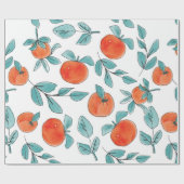  moderne sinaasappels fruit hand getekende illustr cadeaupapier (Vlak)