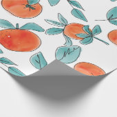  moderne sinaasappels fruit hand getekende illustr cadeaupapier (Hoek)