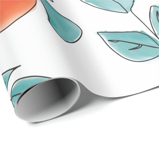  moderne sinaasappels fruit hand getekende illustr cadeaupapier (Rol Hoek)