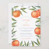 Moderne Sinaasappels Mediterrane citrusbruiloft Kaart (Voorkant)