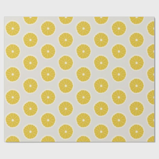 Moderne Sinaasappels Pattern Yellow Grey Cadeaupapier (Vlak)