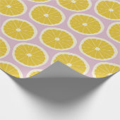 Moderne Sinaasappels Pattern Yellow White Wrapping Cadeaupapier (Hoek)