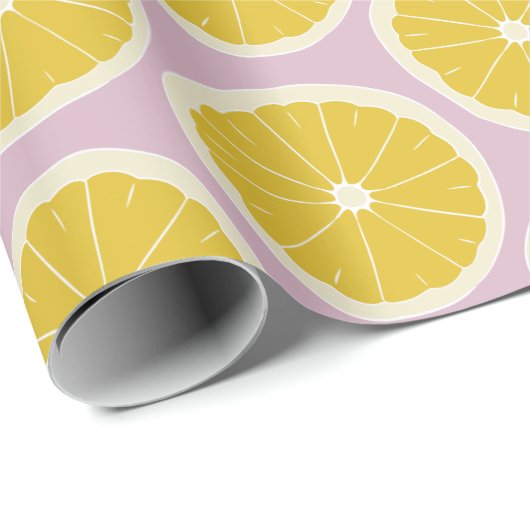 Moderne Sinaasappels Pattern Yellow White Wrapping Cadeaupapier (Rol Hoek)