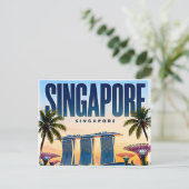 🌇 Moderne Singapore Skyline Stadsstijl 🌇 Briefkaart (Staand voorkant)