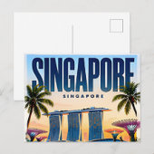 🌇 Moderne Singapore Skyline Stadsstijl 🌇 Briefkaart (Voorkant / Achterkant)