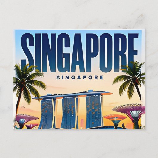 🌇 Moderne Singapore Skyline Stadsstijl 🌇 Briefkaart (Voorkant)