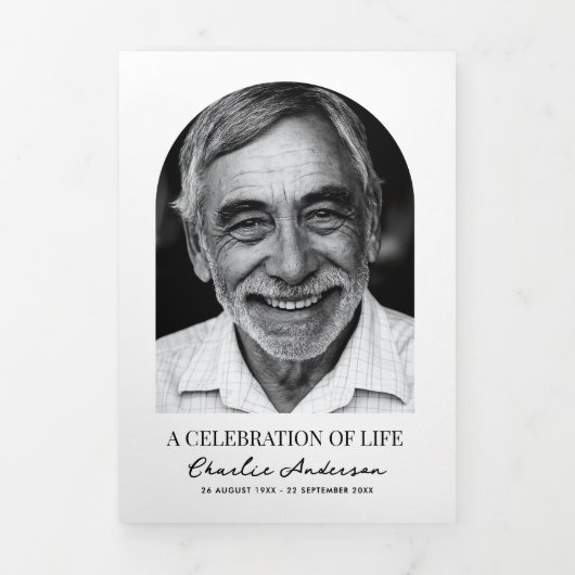 Moderne Single Arch Fotoviering van het Leven Drieluik Programma (Cover)