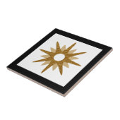 Moderne Single Gold Starburst Black Lijst keramisc Tegeltje (Zijkant)