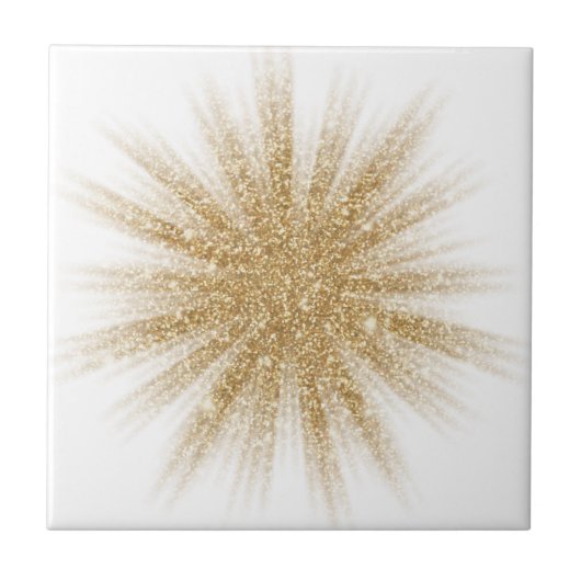 Moderne Single Gold Starburst Tegeltje (Voorkant)
