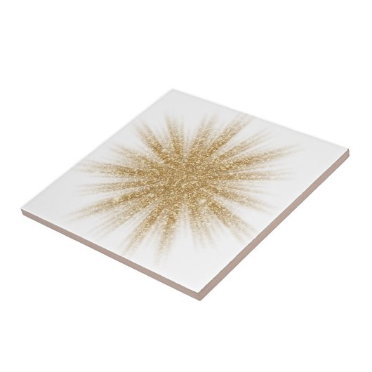 Moderne Single Gold Starburst Tegeltje (Zijkant)