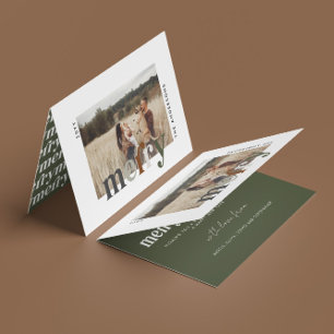 Moderne Single Photo Merry Christmas Feestdagen Kaart