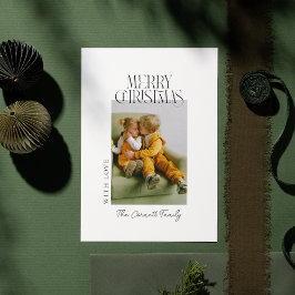 Moderne Single Photo Minimalist Christmas Kaart