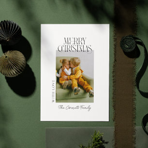 Moderne Single Photo Minimalist Christmas Kaart