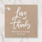 Moderne Sint-Penseel-Manuscript Love and Bedankt W Bedankjes Labels (Voorkant)