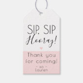 Moderne Sip Sip Hooray, Pop de top bedankt Harteli Cadeaulabel (Voorkant)