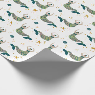 Moderne Sirene-illustratie van Mermaid Siren met k Cadeaupapier