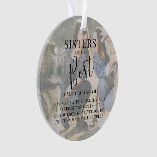 Moderne 'SISTERS' zijn de beste kerstfoto Ornament (voorkant)
