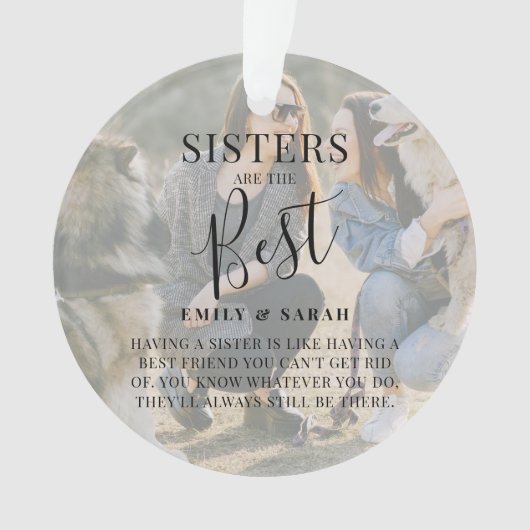 Moderne 'SISTERS' zijn de beste kerstfoto Ornament (voorkant)