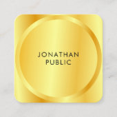Moderne Sjabloon, aangepaste Faux Gold Metallic lo Vierkante Visitekaartje (Voorkant)