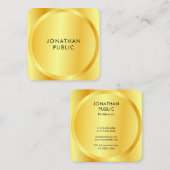 Moderne Sjabloon, aangepaste Faux Gold Metallic lo Vierkante Visitekaartje (Voorkant / Achterkant)