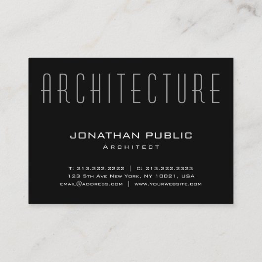 Moderne Sjabloon architectuur elegante architect t Visitekaartje (Achterkant)