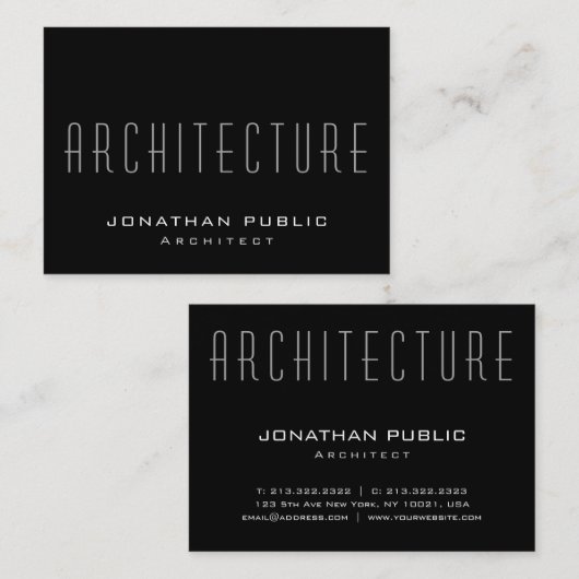 Moderne Sjabloon architectuur elegante architect t Visitekaartje (Voorkant / Achterkant)