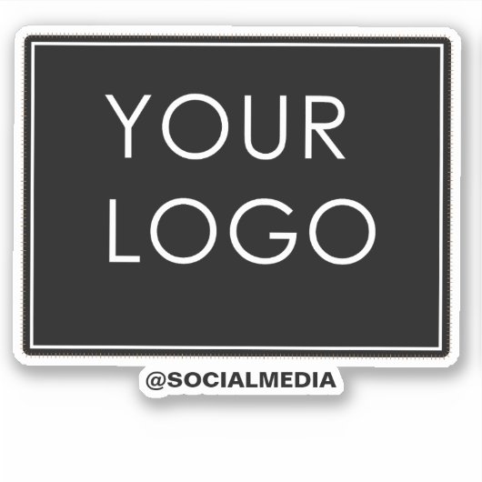 Moderne Sjabloon Black Business Company Logo Sticker (Voorkant)