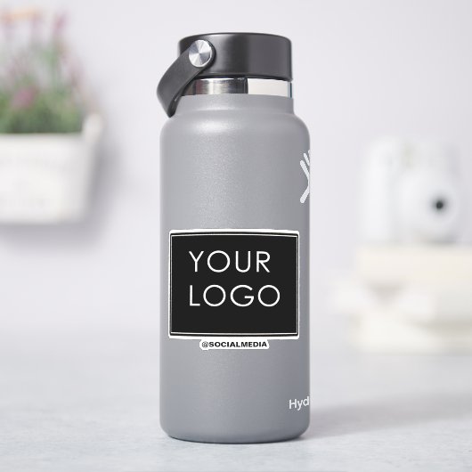 Moderne Sjabloon Black Business Company Logo Sticker (HydroFlask)