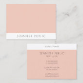 Moderne Sjabloon Blush Pink White Eenvoudig elegan Visitekaartje (Voorkant / Achterkant)