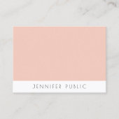 Moderne Sjabloon Blush Pink White Eenvoudig elegan Visitekaartje (Voorkant)